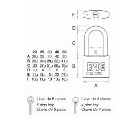 Candado FAC de arco largo pro.